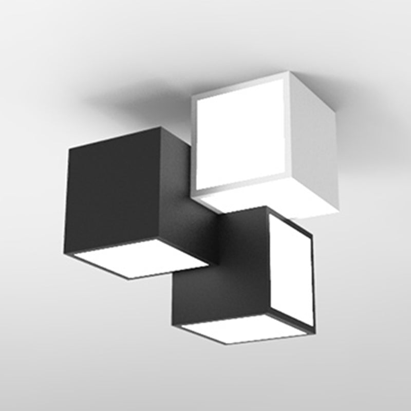 Plafonnier géométrique en métal plafonnier LED contemporain