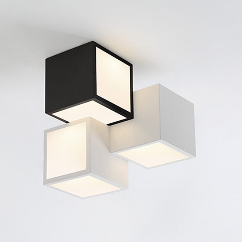 Plafonnier géométrique en métal plafonnier LED contemporain