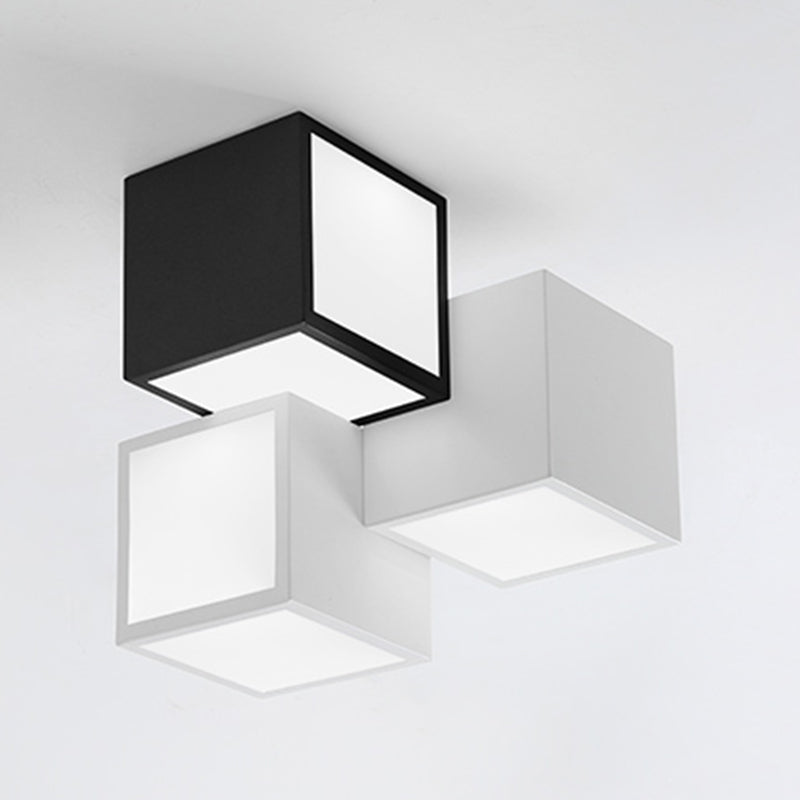 Plafonnier géométrique en métal plafonnier LED contemporain