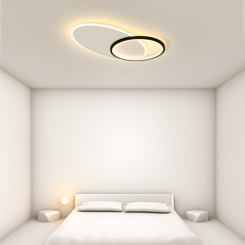 Lámparas de techo de anillo negro, lámparas de techo de metal LED simples, incrustadas