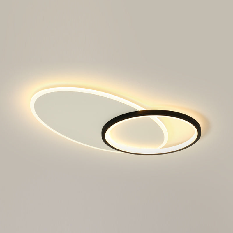 Lámparas de techo de anillo negro, lámparas de techo de metal LED simples, incrustadas