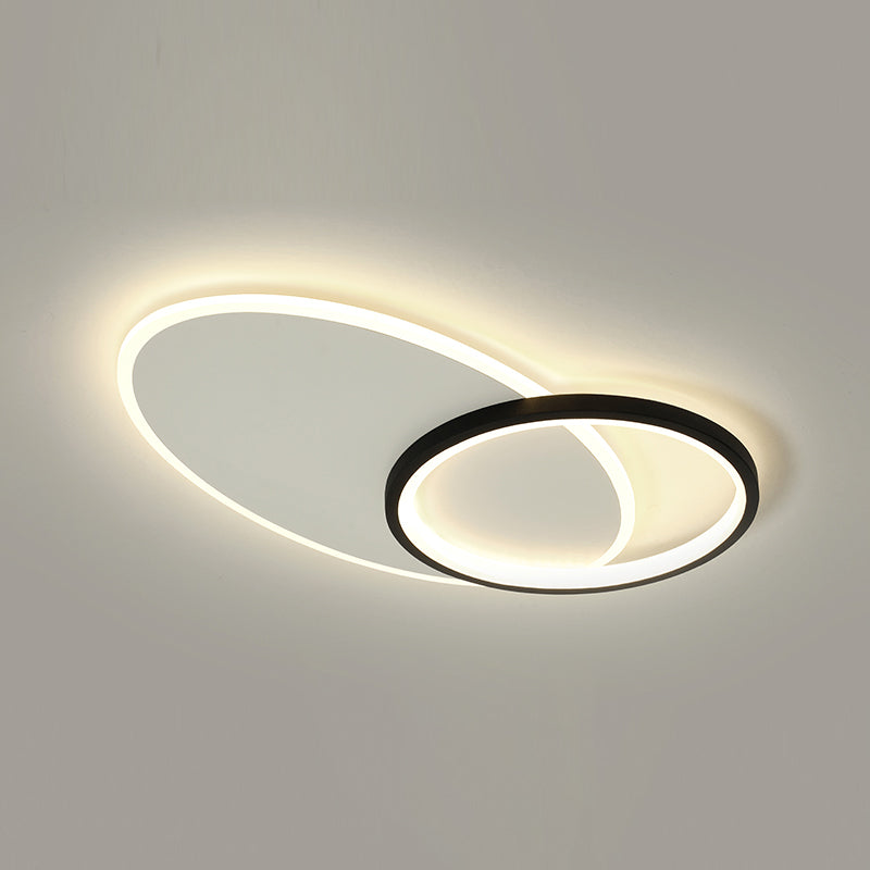 Lámparas de techo de anillo negro, lámparas de techo de metal LED simples, incrustadas