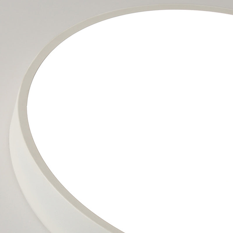 Schlafzimmer Circle Flush Mount Ceiling Licht Metall LED Einfache Deckenlampe in Weiß