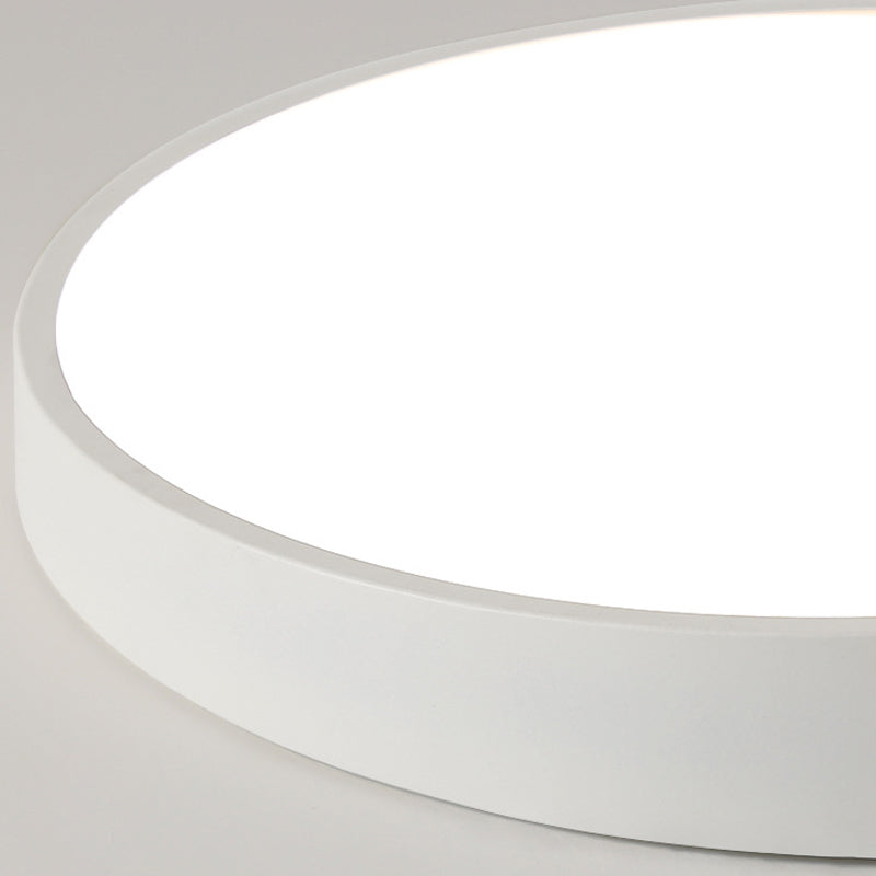 Schlafzimmer Circle Flush Mount Ceiling Licht Metall LED Einfache Deckenlampe in Weiß