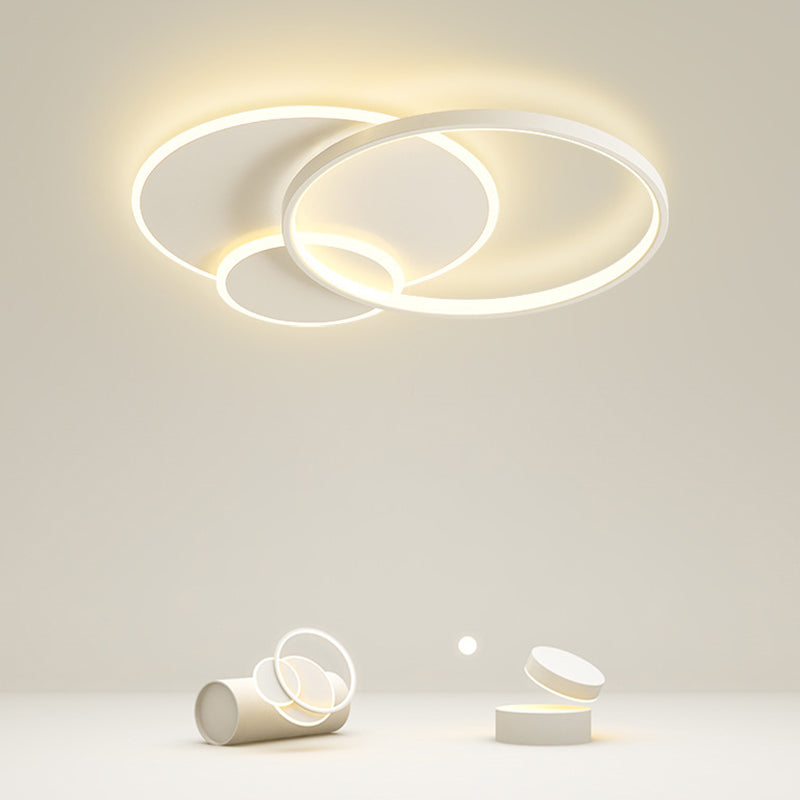 I moderni cerchi soffitto a filo a sfioramento della luce in alluminio Apparecchiatura da letto in bianco in bianco