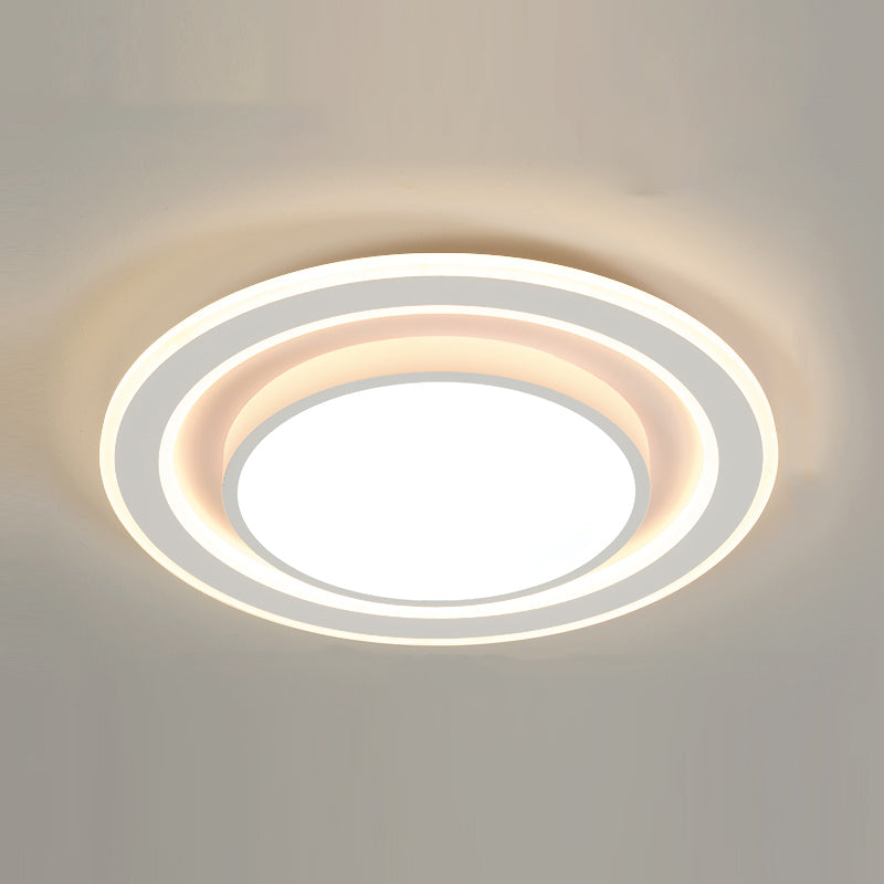 Plafonnier encastré de forme géométrique en métal, éclairage encastré moderne à 1 lumière en blanc