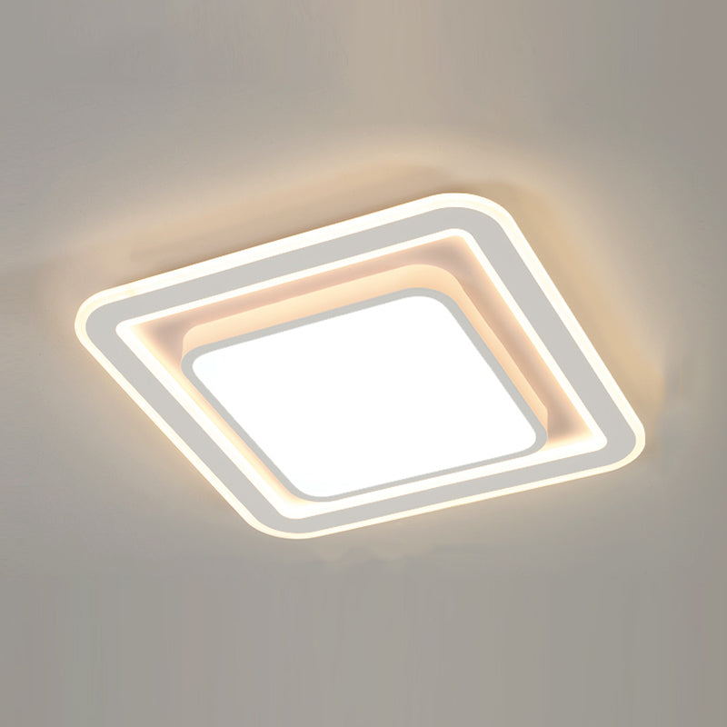 Plafonnier encastré de forme géométrique en métal, éclairage encastré moderne à 1 lumière en blanc