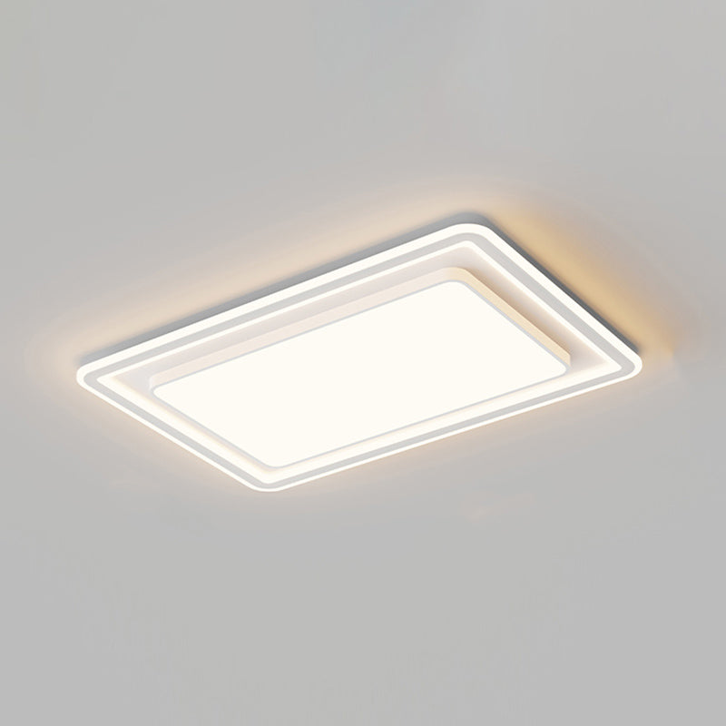 Plafonnier encastré de forme géométrique en métal, éclairage encastré moderne à 1 lumière en blanc