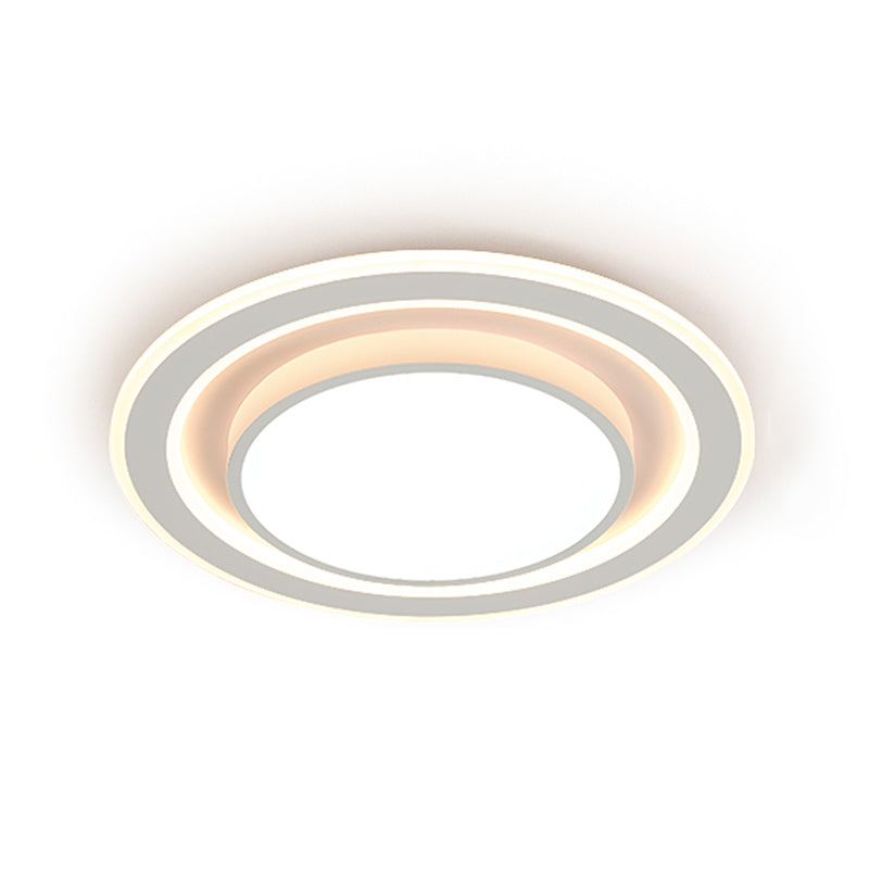 Plafonnier encastré de forme géométrique en métal, éclairage encastré moderne à 1 lumière en blanc