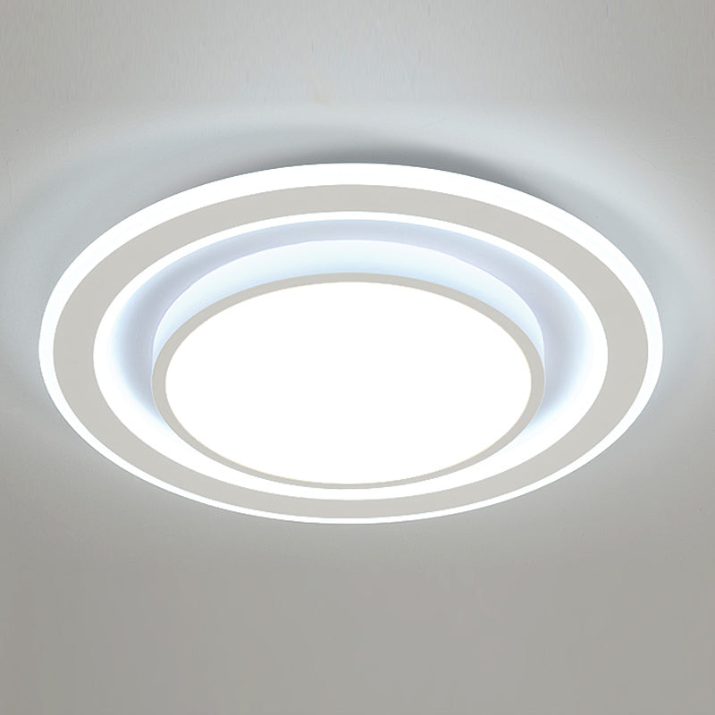 Plafonnier encastré de forme géométrique en métal, éclairage encastré moderne à 1 lumière en blanc