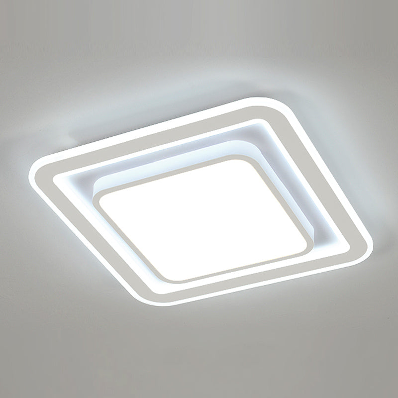 Plafonnier encastré de forme géométrique en métal, éclairage encastré moderne à 1 lumière en blanc