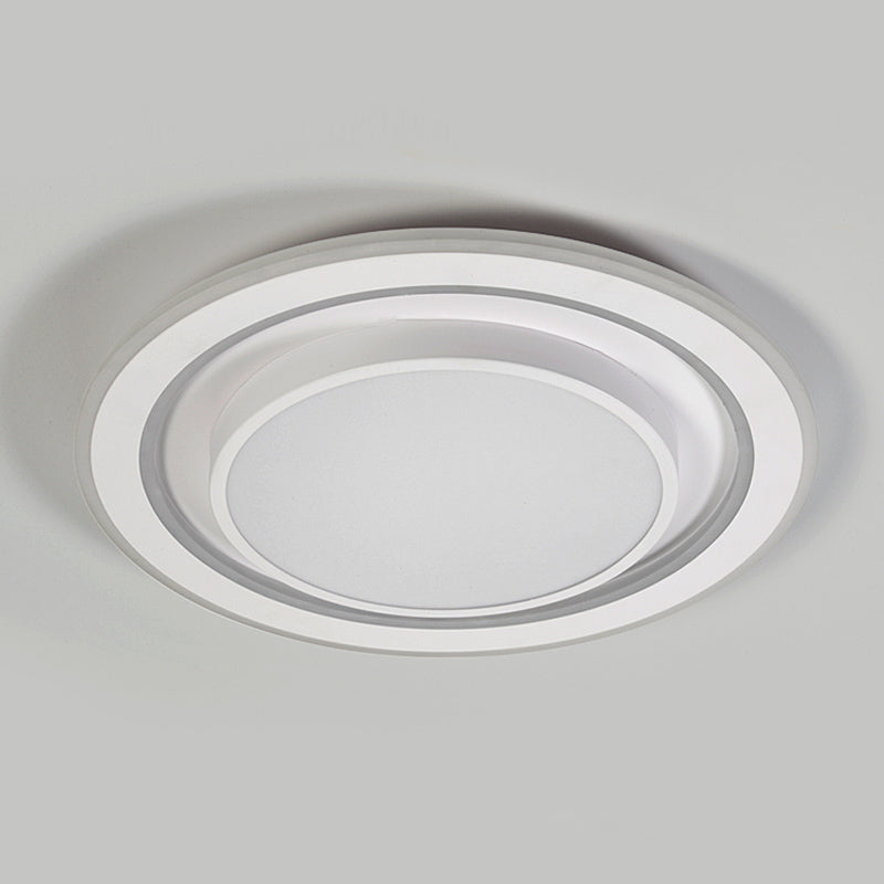 Plafonnier encastré de forme géométrique en métal, éclairage encastré moderne à 1 lumière en blanc