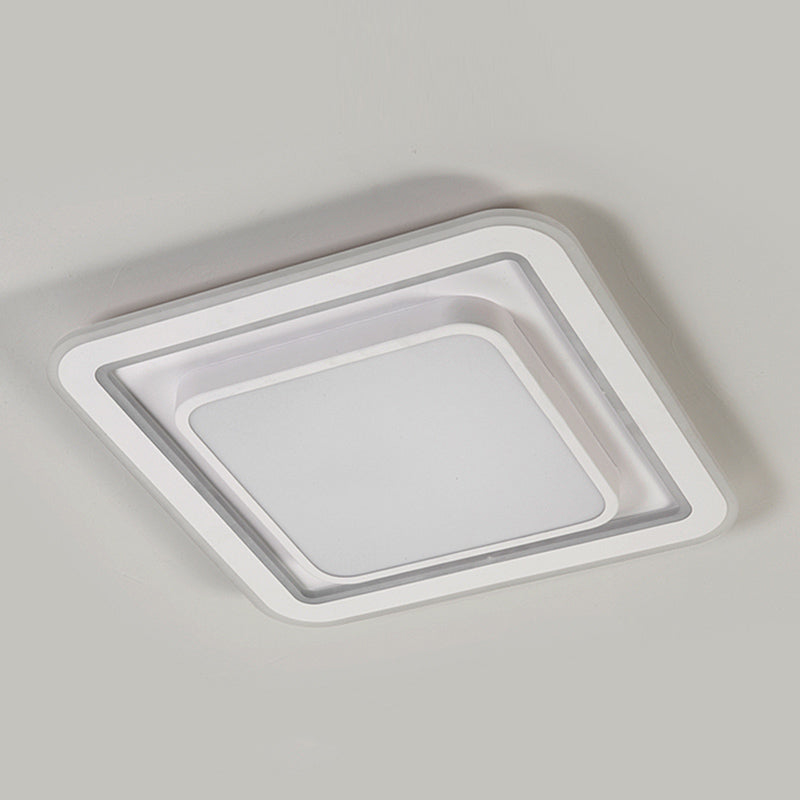 Plafonnier encastré de forme géométrique en métal, éclairage encastré moderne à 1 lumière en blanc