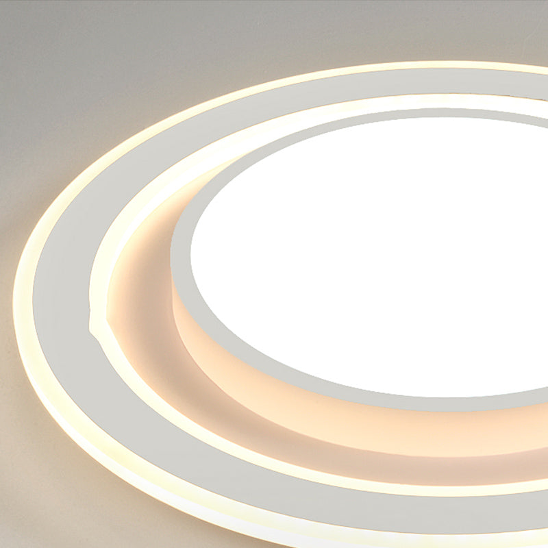 Plafonnier encastré de forme géométrique en métal, éclairage encastré moderne à 1 lumière en blanc