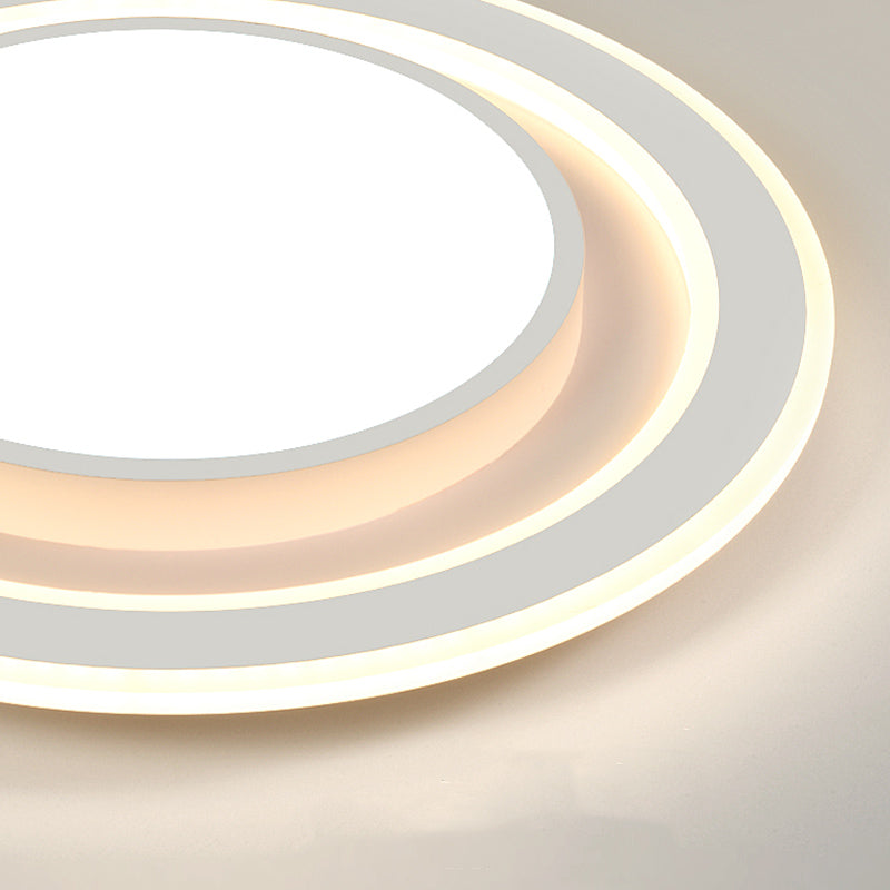 Plafonnier encastré de forme géométrique en métal, éclairage encastré moderne à 1 lumière en blanc