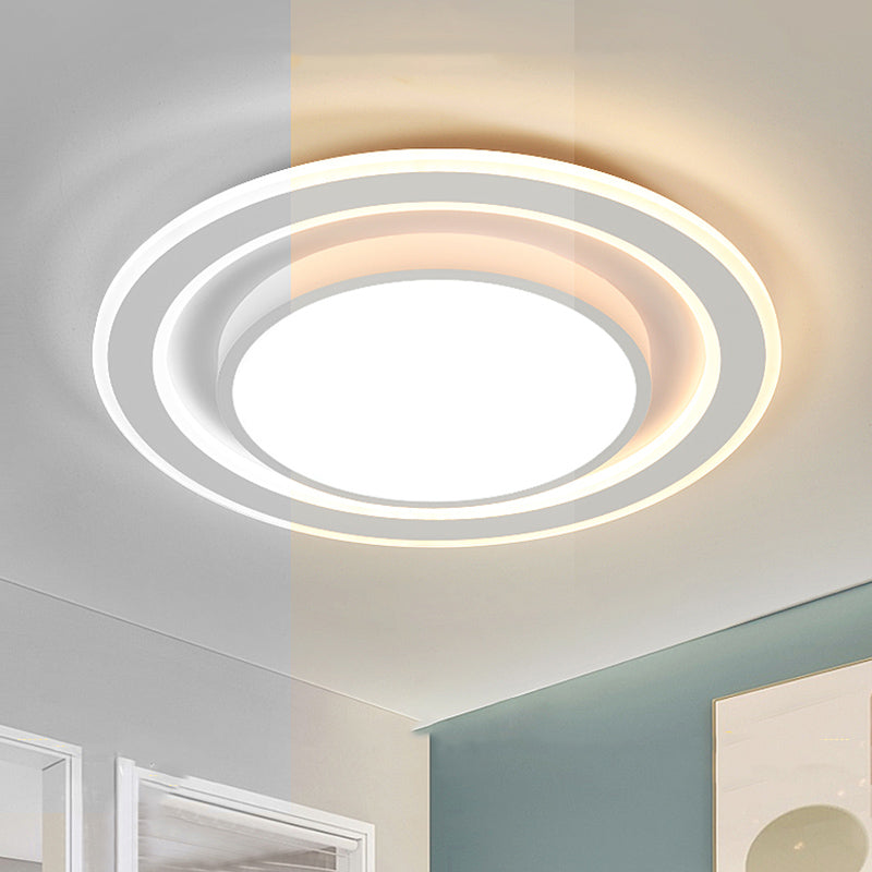Plafonnier encastré de forme géométrique en métal, éclairage encastré moderne à 1 lumière en blanc