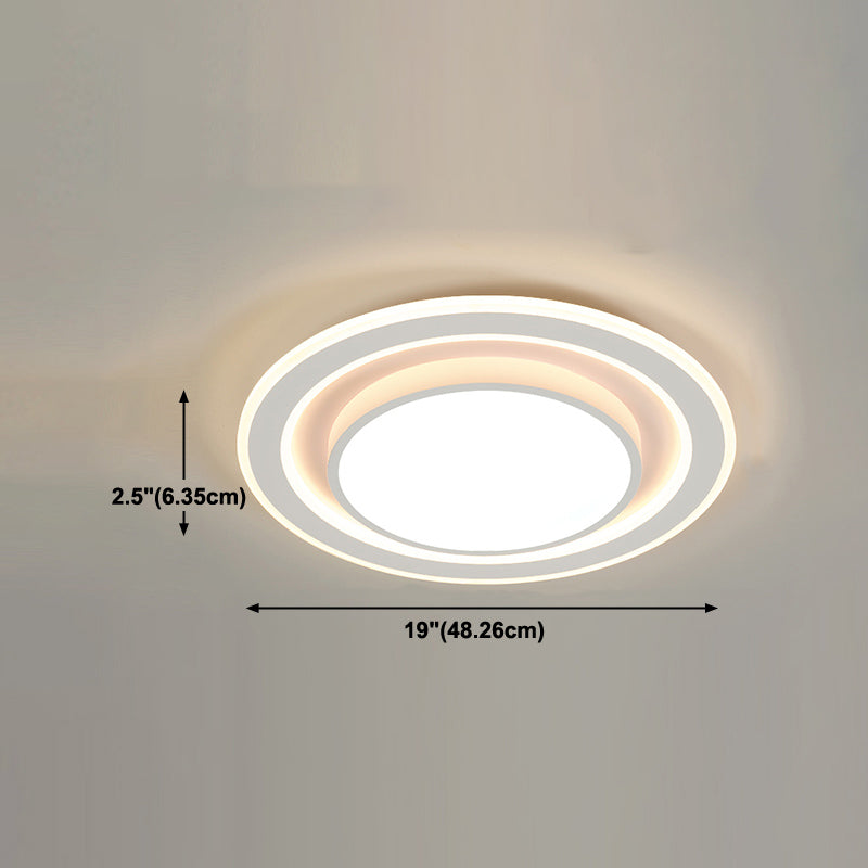 Plafonnier encastré de forme géométrique en métal, éclairage encastré moderne à 1 lumière en blanc