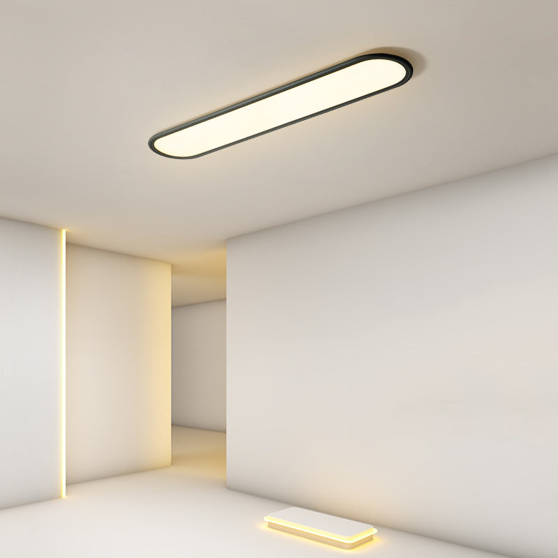 Oval Shape Metal Flush Ceiling Light Modern Style 1 Light Flush Mount Lighting