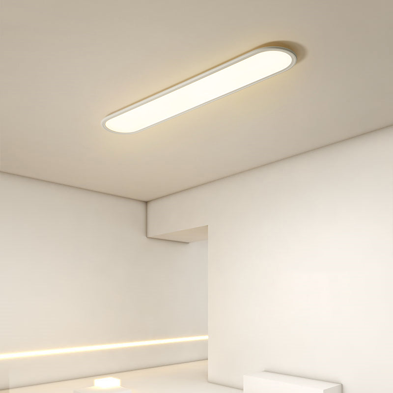 Oval Shape Metal Flush Ceiling Light Modern Style 1 Light Flush Mount Lighting