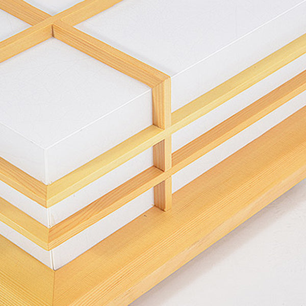 Holz Quadratische Form Flush Deckenleuchte Moderne 1-Licht Flush Mount Beleuchtung in Braun