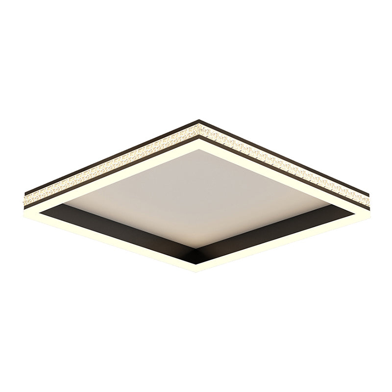 Metal Geometric Flush Ceiling Light Modern 1-Light Flush Mount Lighting in Black