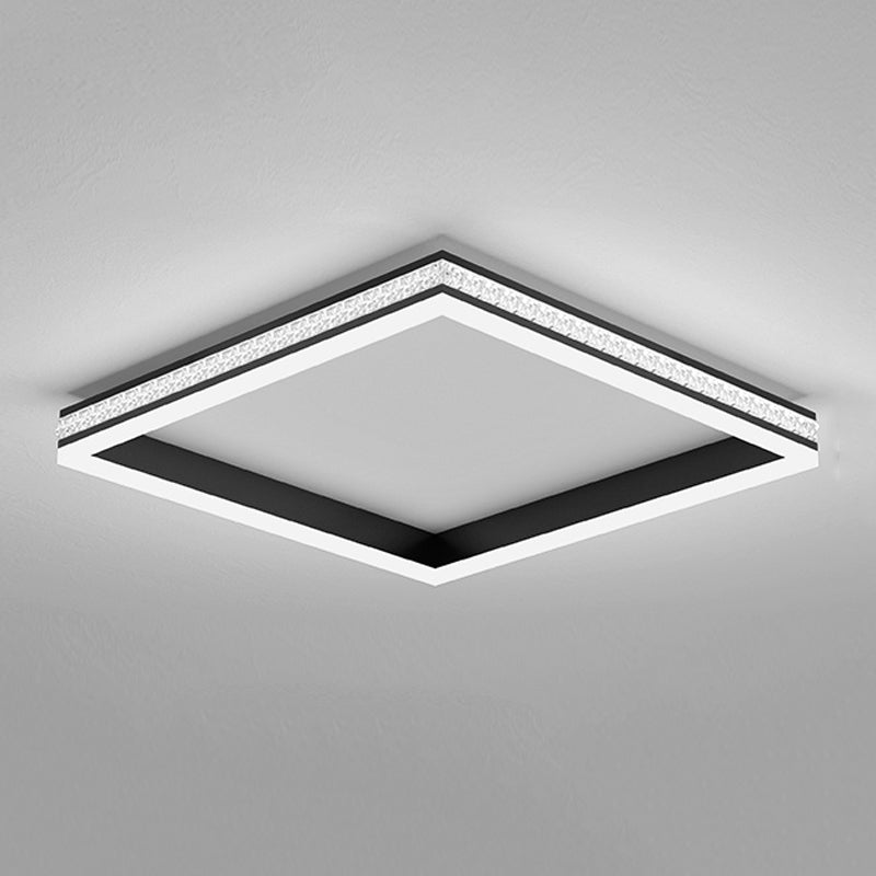 Metal Geometric Flush Ceiling Light Modern 1-Light Flush Mount Lighting in Black