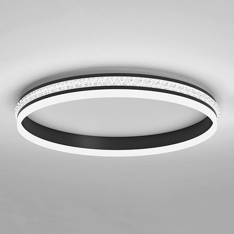 Metal Geometric Flush Ceiling Light Modern 1-Light Flush Mount Lighting in Black
