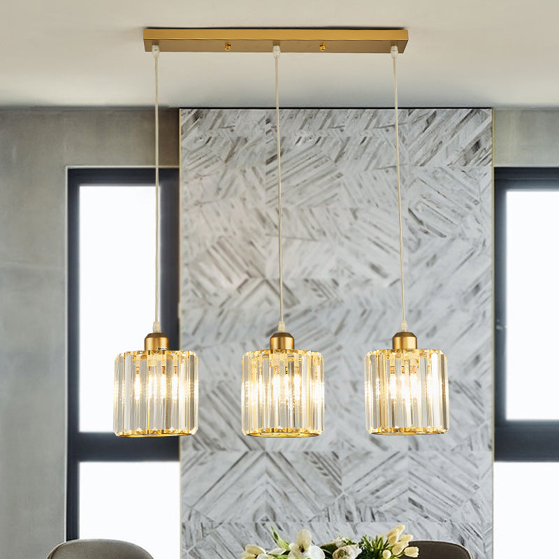 Estilo contemporáneo Geometry Island Lighting Crystal 3 Light Island Lights