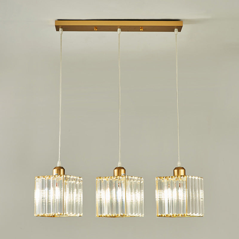 Estilo contemporáneo Geometry Island Lighting Crystal 3 Light Island Lights