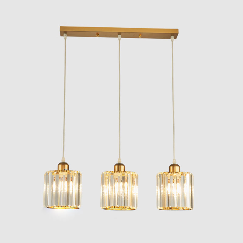 Contemporary Style Geometry Island Lighting Crystal 3 Light Island Pendant Lights