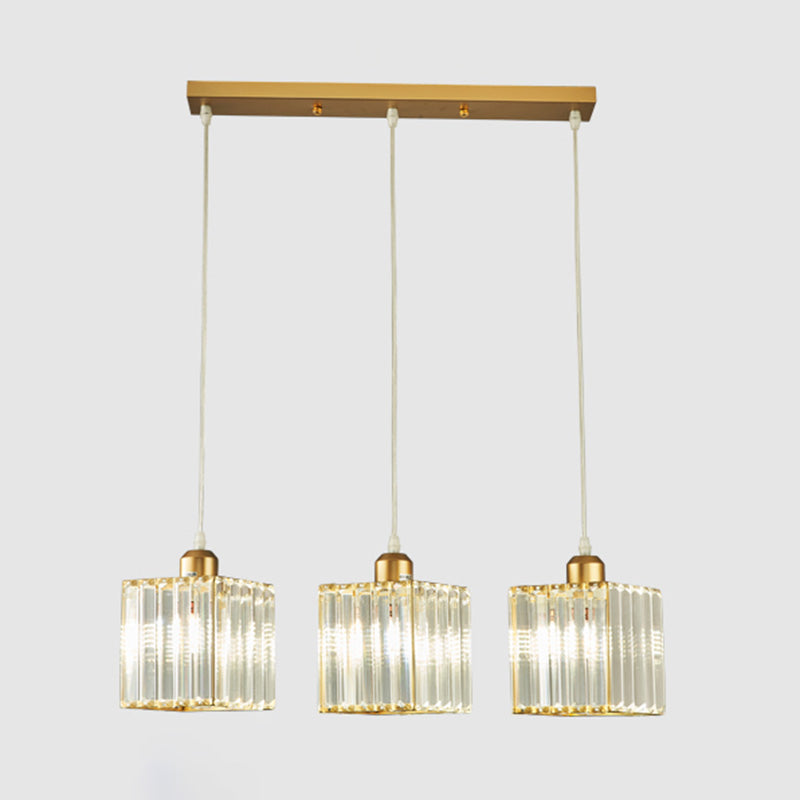 Contemporary Style Geometry Island Lighting Crystal 3 Light Island Pendant Lights