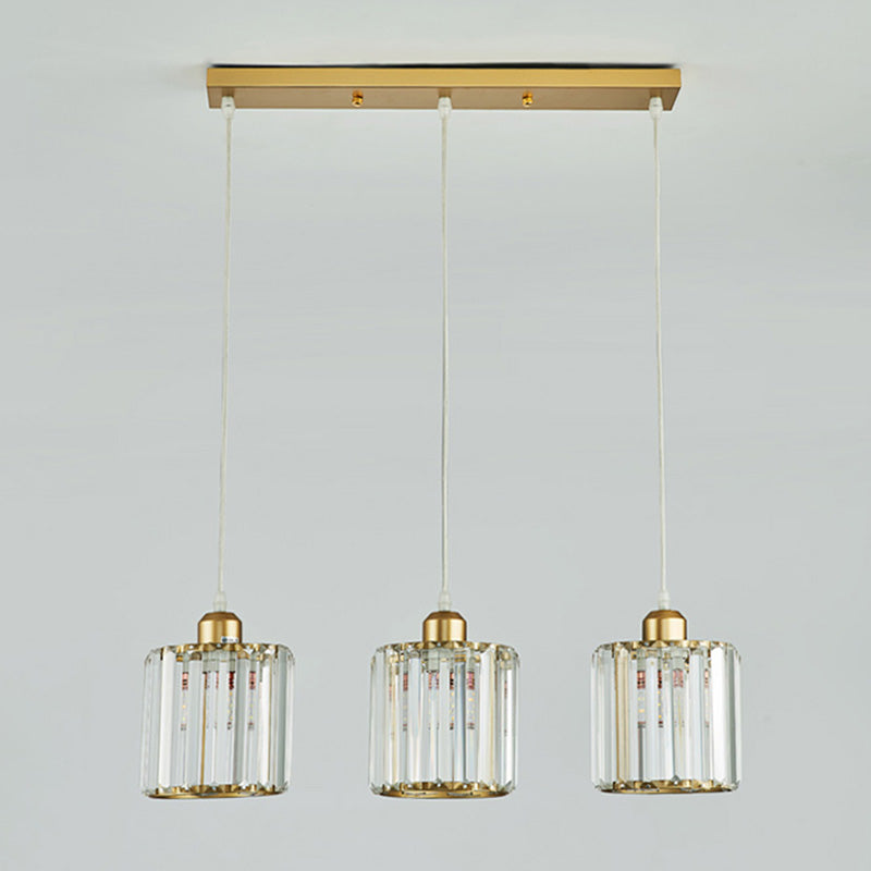 Contemporary Style Geometry Island Lighting Crystal 3 Light Island Pendant Lights