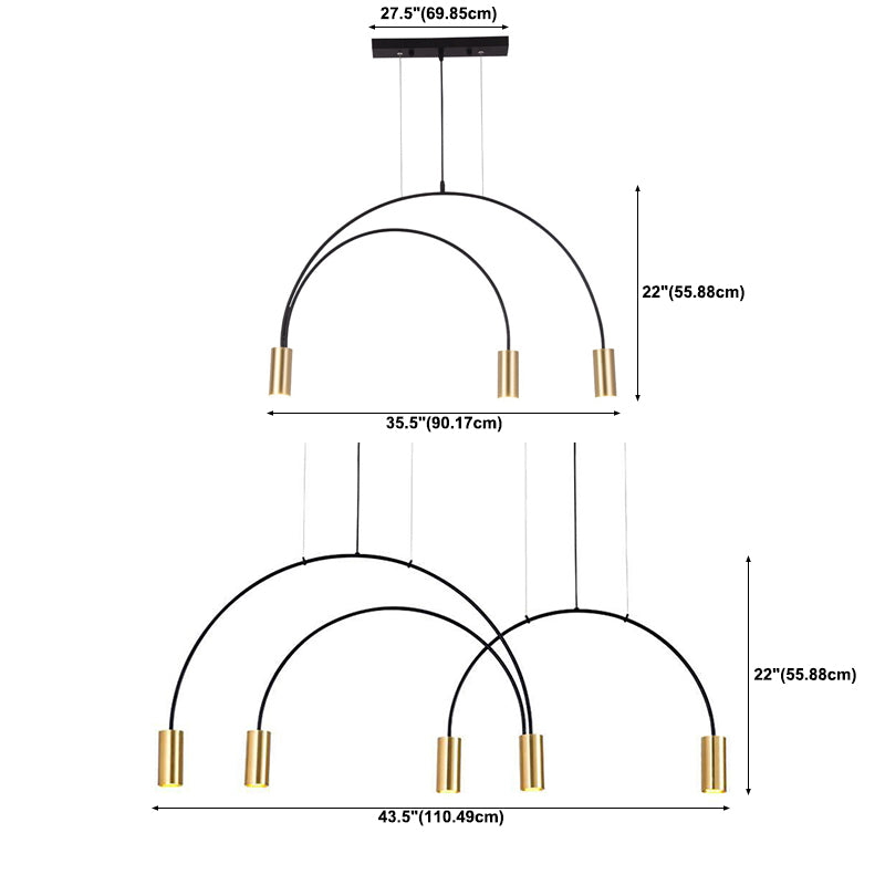 Cilindros de cilindro de estilo contemporáneo Pendientes de metal Pendientes de metal Lights Lights