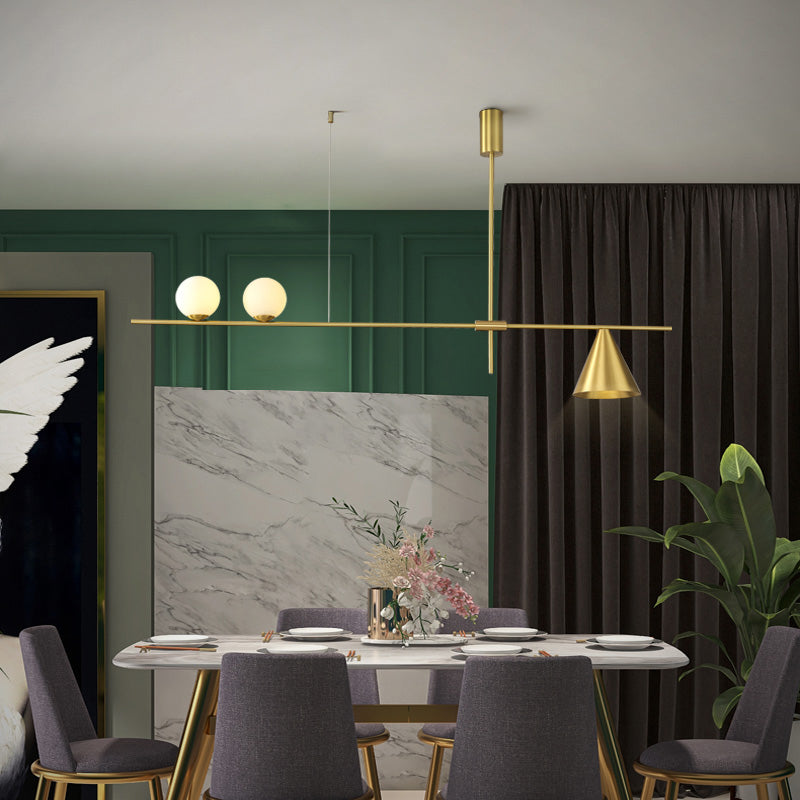 Luz de lámparas de isla esférica de estilo moderno luces colgantes de la isla de vidrio