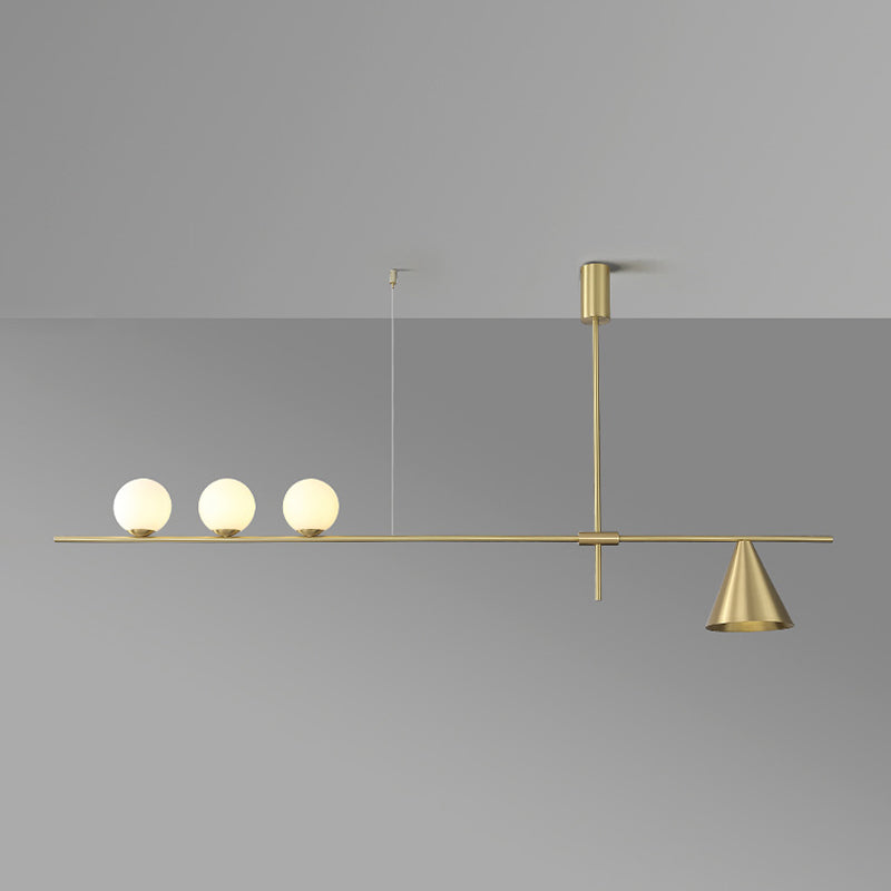 Luz de lámparas de isla esférica de estilo moderno luces colgantes de la isla de vidrio