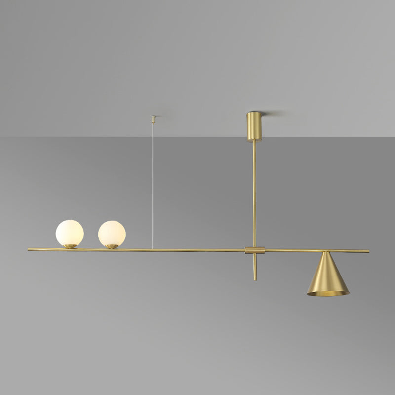 Luz de lámparas de isla esférica de estilo moderno luces colgantes de la isla de vidrio