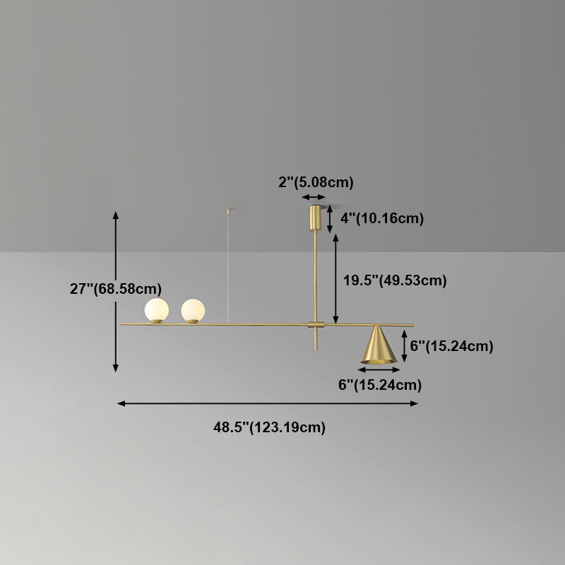 Luz de lámparas de isla esférica de estilo moderno luces colgantes de la isla de vidrio