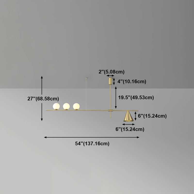 Luz de lámparas de isla esférica de estilo moderno luces colgantes de la isla de vidrio
