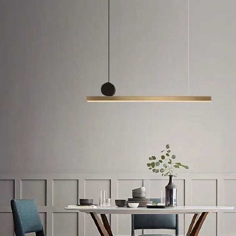 Zeitgenössischer Stil Linear Island Light Metal 1- Hellinsel Anhänger Licht