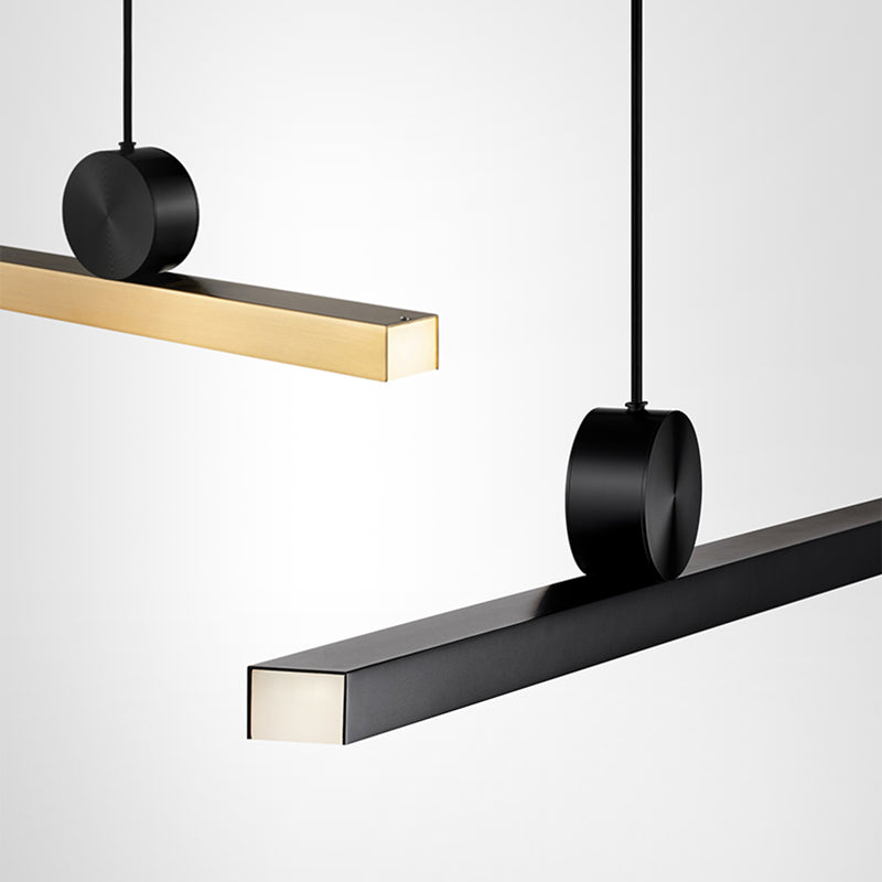 Zeitgenössischer Stil Linear Island Light Metal 1- Hellinsel Anhänger Licht