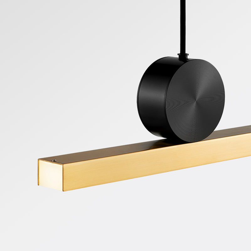 Zeitgenössischer Stil Linear Island Light Metal 1- Hellinsel Anhänger Licht