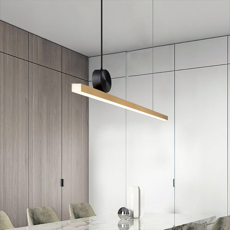 Zeitgenössischer Stil Linear Island Light Metal 1- Hellinsel Anhänger Licht