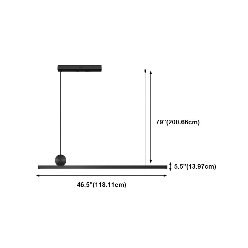 Contemporary Style Linear Island Light Metal 1- Light Island Pendant Light