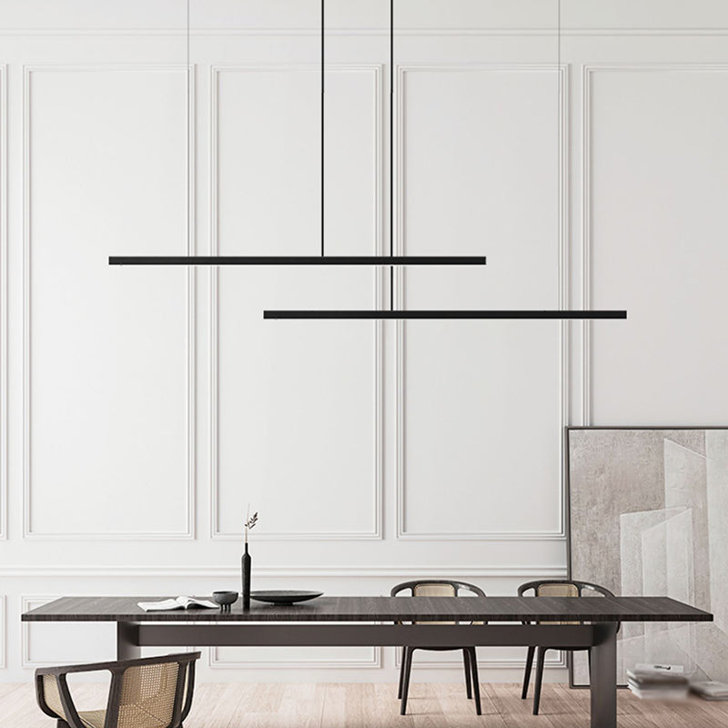 Contemporary Style Linear Island Lighting Idea Metal 1- Light Island Pendant Light