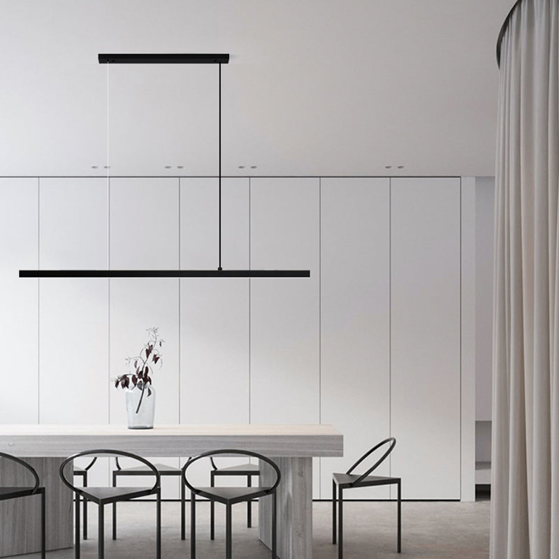 Contemporary Style Linear Island Lighting Idea Metal 1- Light Island Pendant Light