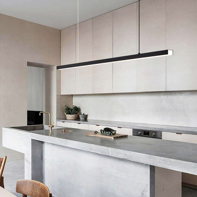 Contemporary Style Linear Island Lighting Idea Metal 1- Light Island Pendant Light