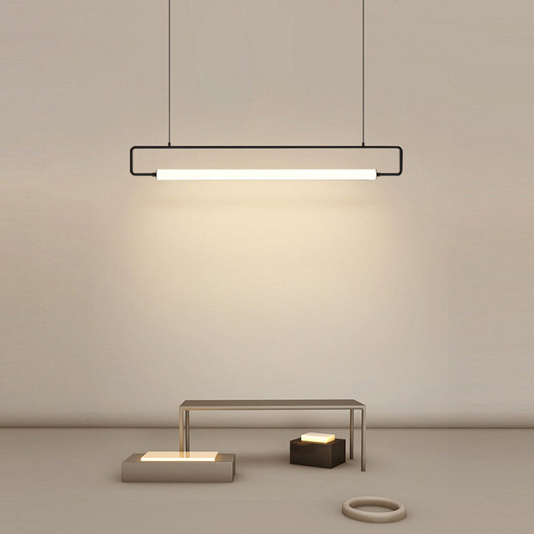 Rectángulo moderno Rectángulo de lámpara de la isla Metal 1- Idea de iluminación de la isla de luz