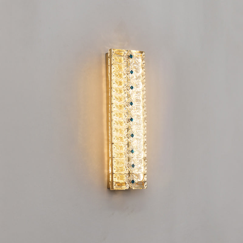 Quadratische Schattenkristallwandleuchter moderner Stil 2 Lichter Wandmontage Leuchte in Gold