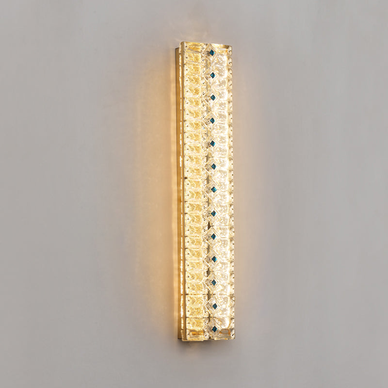 Quadratische Schattenkristallwandleuchter moderner Stil 2 Lichter Wandmontage Leuchte in Gold