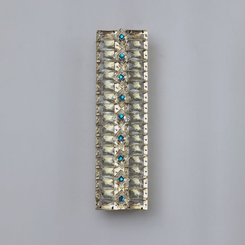 Quadratische Schattenkristallwandleuchter moderner Stil 2 Lichter Wandmontage Leuchte in Gold